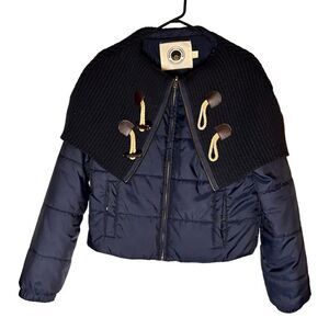 Anthropologie Daughters of the Liberation Navy Blue Toggle Quilted Jacket S